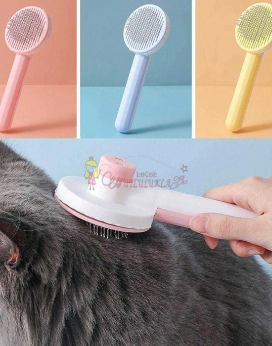 Evcil Hayvan Kedi Köpek Tüy Toplayıcı Otomatik Tuşlu Pet Tarak