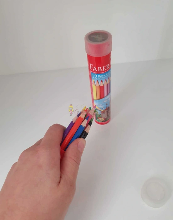 Faber Castell Kuru Boya Metal Kutulu Uzun 12Li