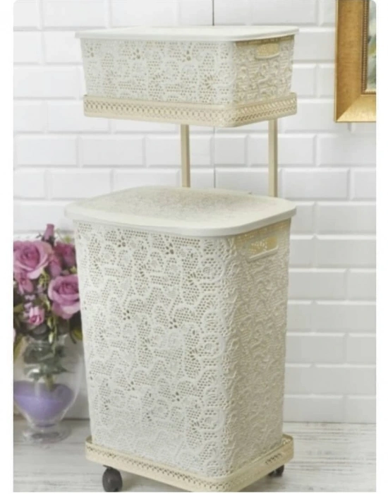 FERFORJE STANDLI TEKERLEKLİ KİRLİ ÇAMAŞIR SEPETİ