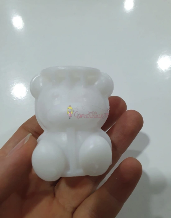 Figürlü Mini Sevimli Ayı Şeklinde Silikoz Buz Kalıbı - Sunum Kahve Buzluk- Mumluk