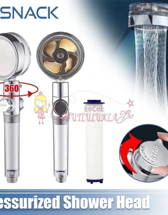 Filtreli Yüksek Basınçlı Pervaneli Duş Başlığı