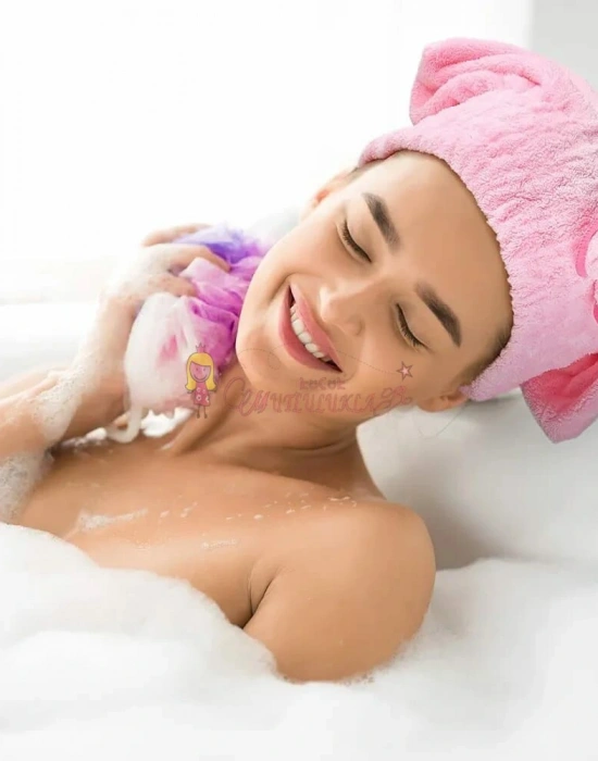 Fiyonklu Saç Kurulama Bonesi Lastikli Bukle Havlu Saç Bonesi