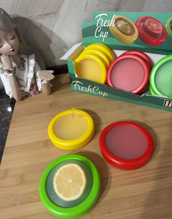 FreshCap Meyve Sebze Soğan Limon ve Domates Saklama Kabı Esnek ve Yeniden Kullanılabilir ( 3 Adet )