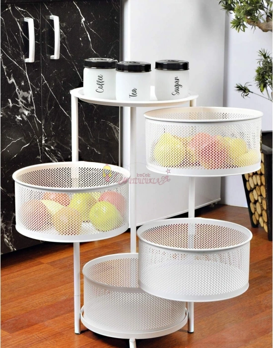 Galvaniz Açılır Kapanır 4 Katlı Paslanmaz Sebzelik