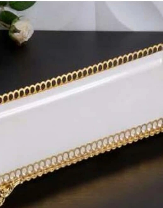 GOLD DETAYLI İNCE DİKDÖRTGEN ORDÖV TABAĞI