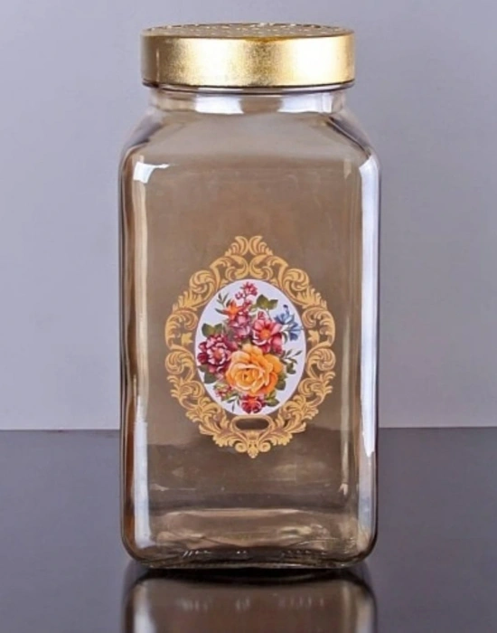 GÜL DESENLİ BÜYÜK ERZAK KAVANOZU