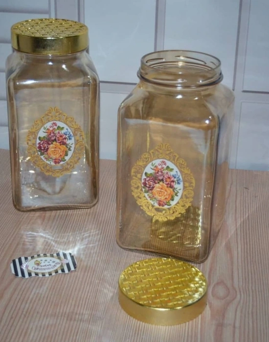 GÜL DESENLİ ORTA BOY ERZAK KAVANOZU