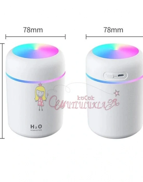 H2O Humidifier 300 ml Ulrasonik Hava Nemlendirici Buhar Makinesi ve Aroma Difüzörü