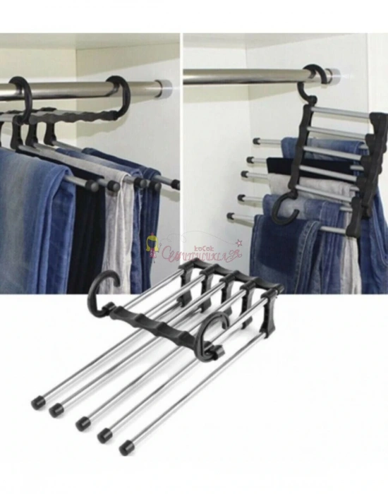 Hareketli Dolap İçi Pantolon Kravat Şal Askı Sistemi Düzenleyici Katmanlı Askılık Organizer