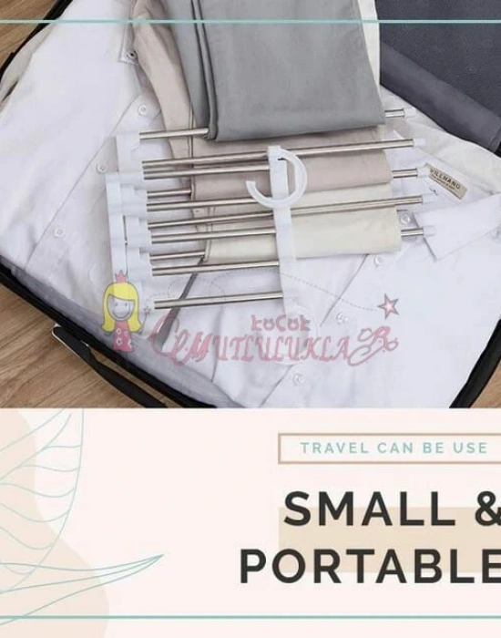 Hareketli Dolap İçi Pantolon Kravat Şal Askı Sistemi Düzenleyici Katmanlı Askılık Organizer