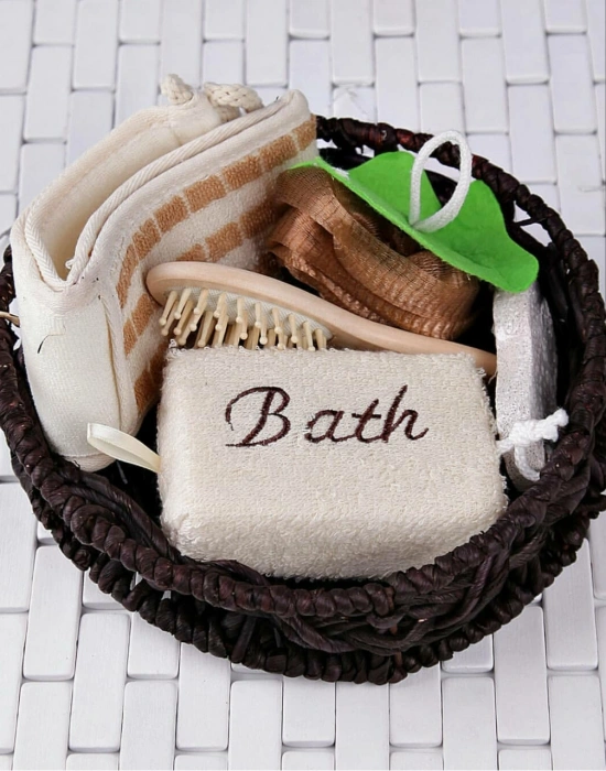 HASIR YUVARLAK SEPETTE BANYO SETİ