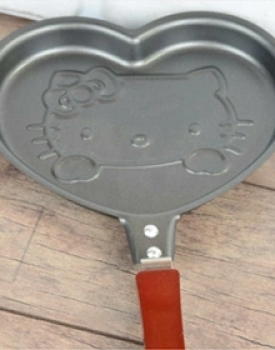 HELLO KİTY ŞEKİLLİ KALP TEFLON YUMURTA VE SOS TAVASI