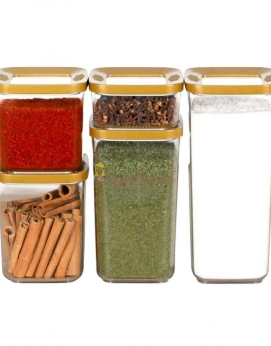 Hobi Box 5li Kare Kristal Saklama Kabı 5li Set