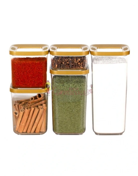 Hobi Box 5li Kare Kristal Saklama Kabı 5li Set