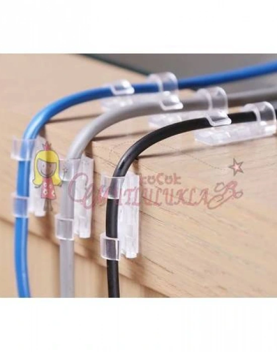 Kablo Düzenleyici / Sabitleyici veya Toplayıcı (20 Adet Yapışkanlı)