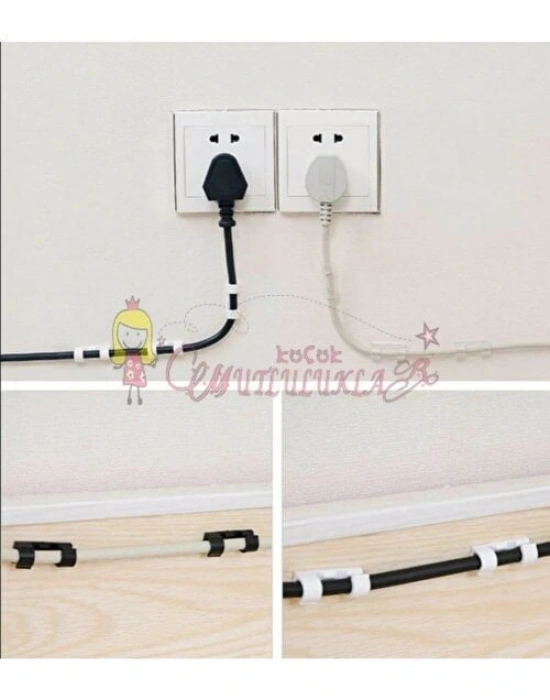 Kablo Düzenleyici / Sabitleyici veya Toplayıcı (20 Adet Yapışkanlı)