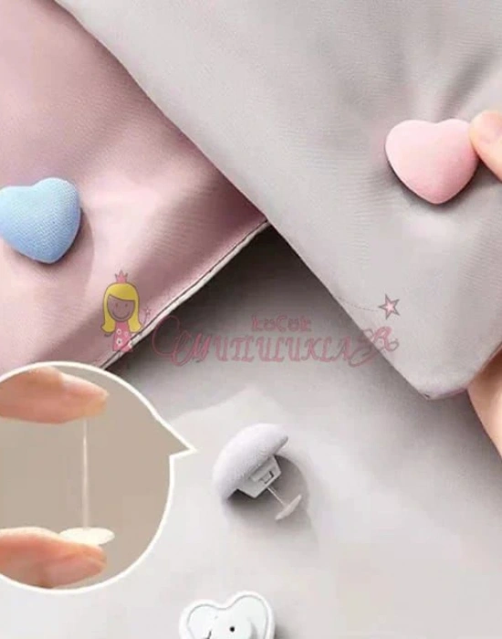 Kalp Şeklinde Yorgan  Ve Çarşaf  Sabitleyici 4 Adet