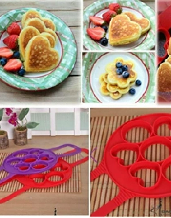 KALP & YUVARLAK SİLİKON PANKEK KREP & OMLET KALIBI