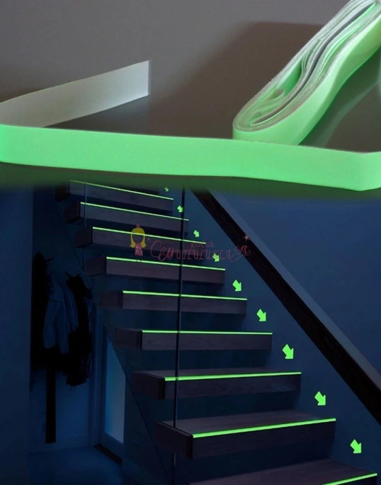 Karanlıkta ışık veren 4 metre Fosforlu Yeşil Şerit Bant