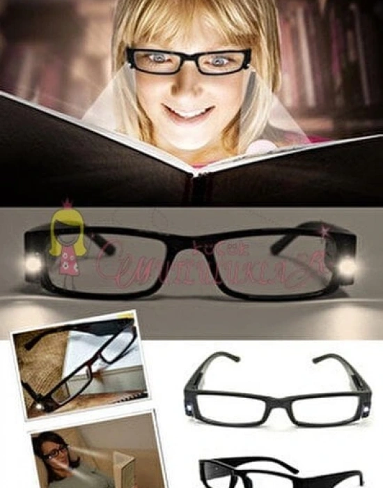 Karanlıkta Kitap Okumak Için Led Işıklı Pilli Kitap Okuma Gözlük
