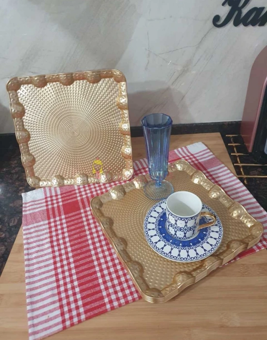 KARE  Gold/ Gümüş  Sunum Tepsisi
