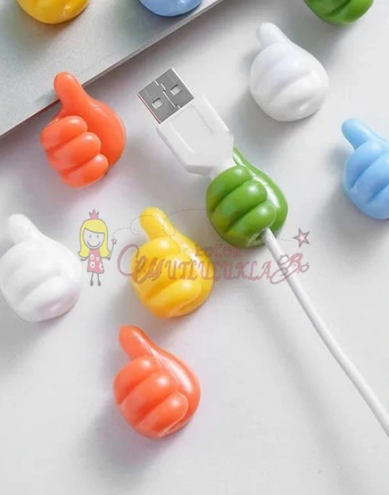 Karışık Renk Başparmak Kablo Tutucu Yapışkanlı Diş Fırçası Anahtarlık Bitki Dal Askı Tutucu 4 Adet