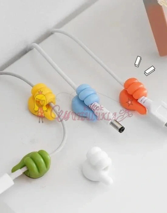 Karışık Renk Başparmak Kablo Tutucu Yapışkanlı Diş Fırçası Anahtarlık Bitki Dal Askı Tutucu 4 Adet