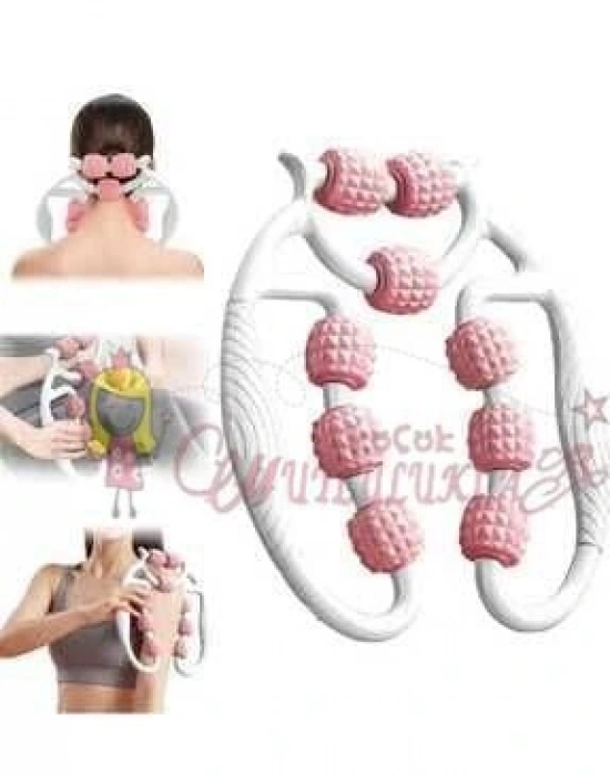 Kas Gevşetici Masaj Aleti Lenf Selülit 9 Tekerlekli Esnek Ayarlanabilir Bacak Kol Boyun