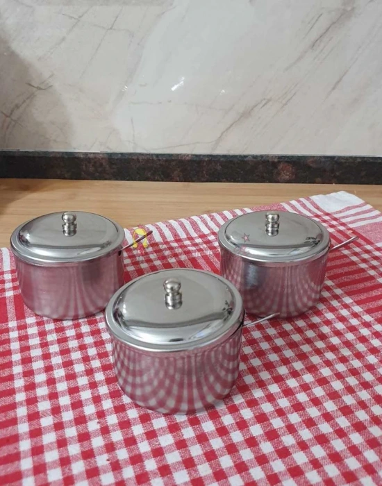 Kaşıklı Çelik Kapaklı Baharatlık 