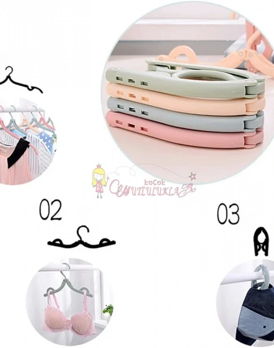 Katlanabilir Portatif Elbise Askısı 5 Adet
