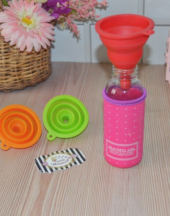 KATLANABİLİR YUVARLAK SİLİKON HUNİ