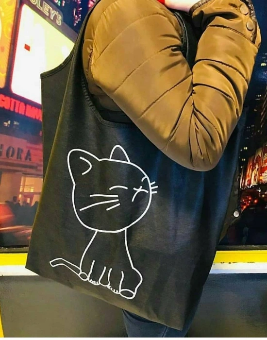 KEDİ DESEN BEZ ÇANTA