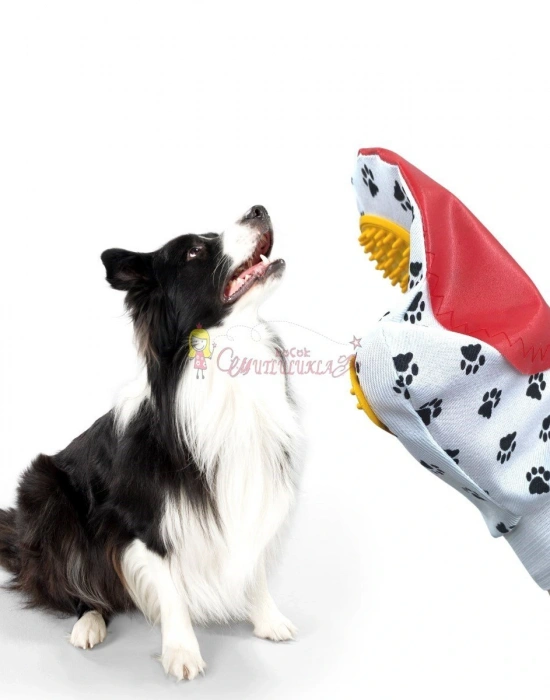 Kedi Köpek Yıkama Tüy Açıcı Düğüm Çözücü Plastik Tımar Masaj Eldiveni El Fırçası