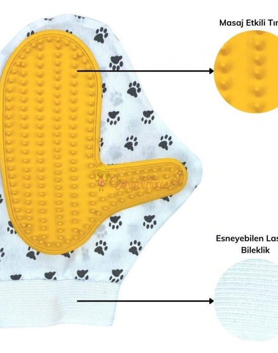 Kedi Köpek Yıkama Tüy Açıcı Düğüm Çözücü Plastik Tımar Masaj Eldiveni El Fırçası