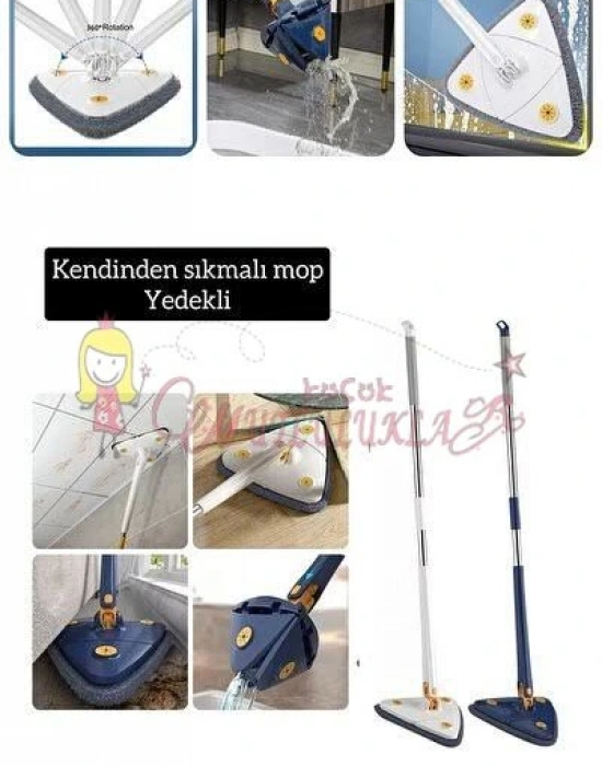 Kendinden Sıkmalı Üçgen Mop ( Yedekli )
