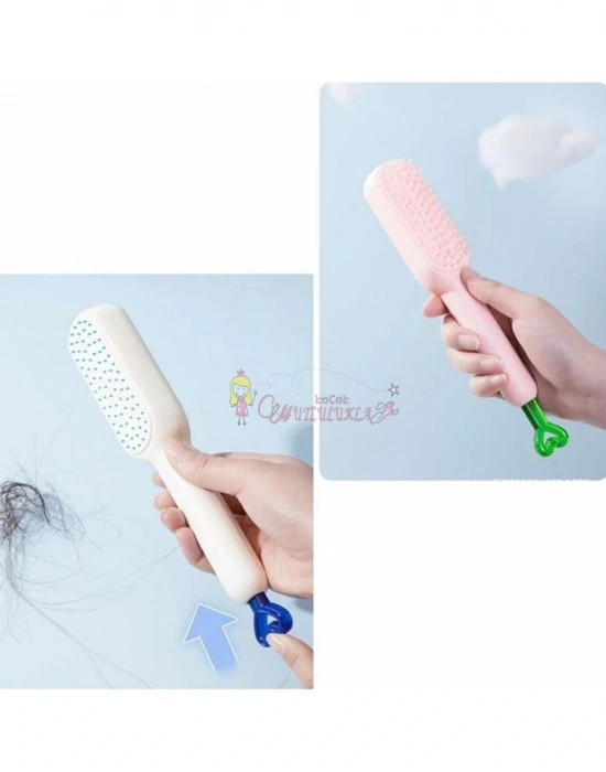 Kendini Temizleyen Saç Tarağı Masaj Etkili Kolay Kullanımlı Pratik Saç Tarağı