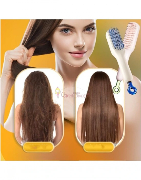 Kendini Temizleyen Saç Tarağı Masaj Etkili Kolay Kullanımlı Pratik Saç Tarağı