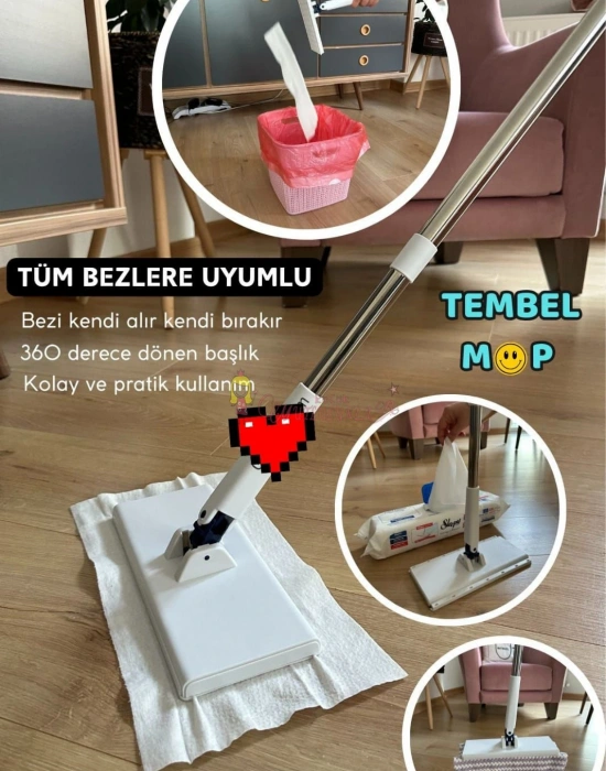 Kıskaçlı Mop Click Mop Tembel Mop Tüm Bezlerle Uyumlu