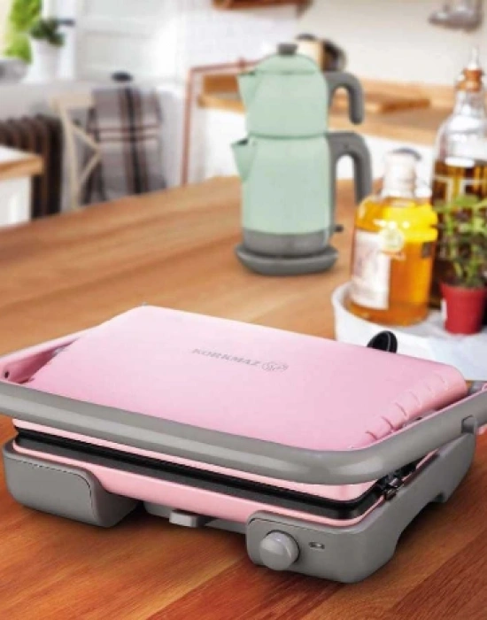 KORKMAZ TOSTELLA PEMBE/GRİ TOST MAKİNESİ