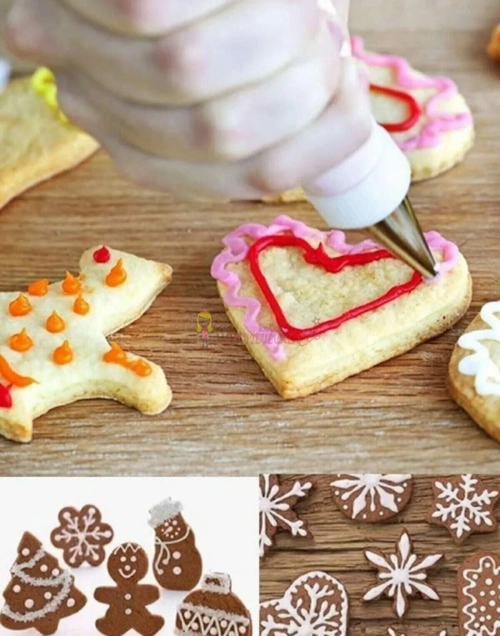 Krema Sıkma Torbası Seti 8 Parça Kek Kalıplı Çelik Uçlu Kek Pasta Dekorasyon Seti