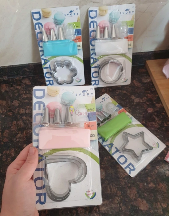 Krema Sıkma Torbası Seti 8 Parça Kek Kalıplı Çelik Uçlu Kek Pasta Dekorasyon Seti