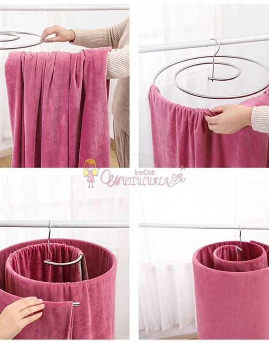 Kurutma Rafı Spiral Battaniye Çarşaf Balkon Askı