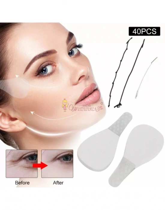 Lastikli Yüz Kaş Göz Boyun Gerdirme Bantları (20 Adet)