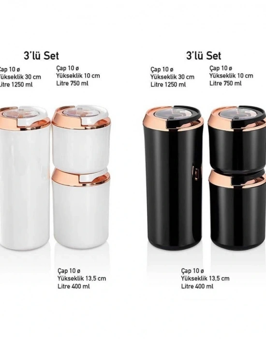 LÜX 3LÜ YUVARLAK SAKLAMA KABI