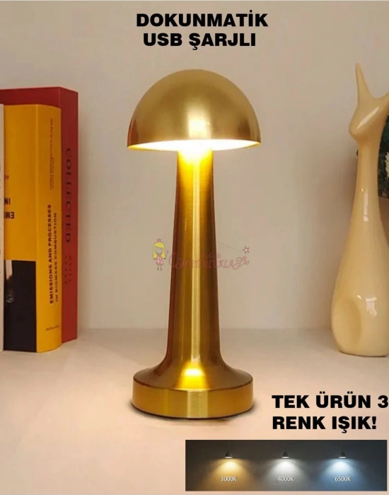 Mantar LED Lamba 3 Renkli Dekoratif Gece Lambası