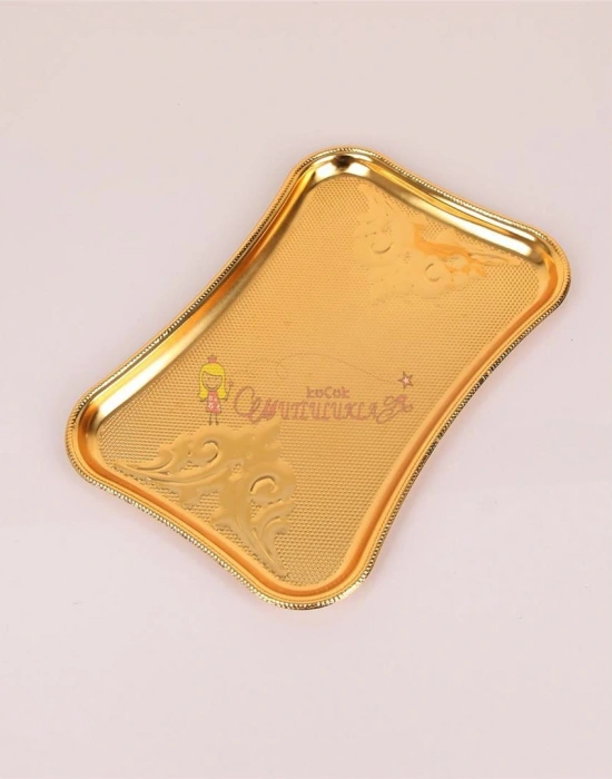 Metal Tek Kişilik Kahve Sunum Tepsisi