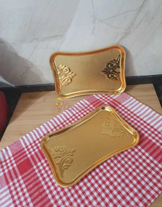 Metal Tek Kişilik Kahve Sunum Tepsisi