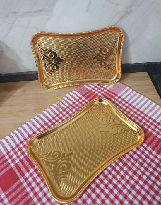 Metal Tek Kişilik Kahve Sunum Tepsisi