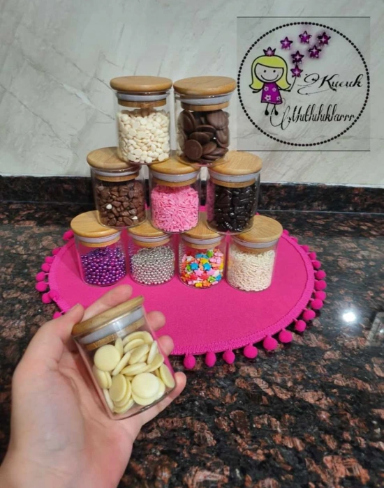 Mini Bambu Kapaklı Baharatlik