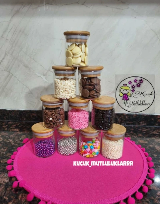 Mini Bambu Kapaklı Baharatlik